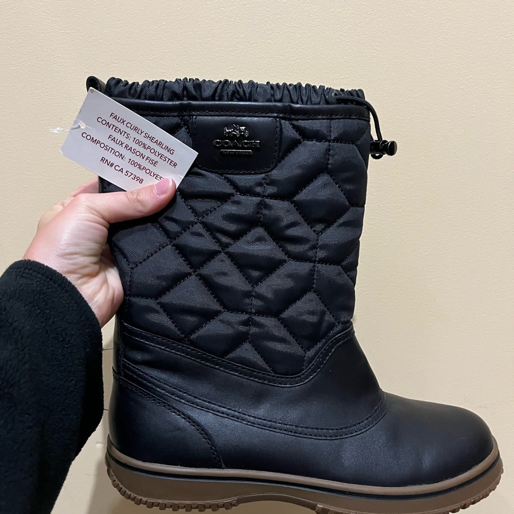 Coach Black Quilted Boots
